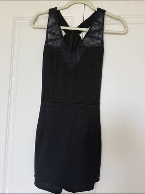 Free People Black Knit Mini Dress/Jumpsuit (Built-In Shorts)